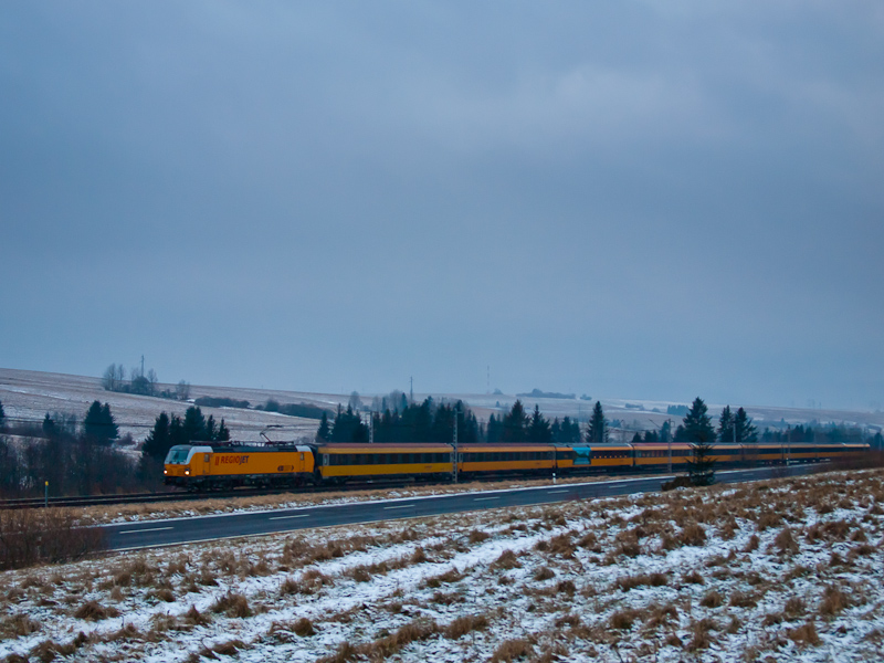 The RegioJet Vectron  seen between Vazec and Strba photo