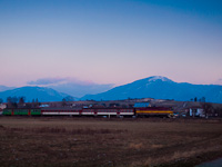 The ŽSSK 754 036-2 <q>retro Okularnyk</q> seen between Klštor pod Znievom and Jazernica