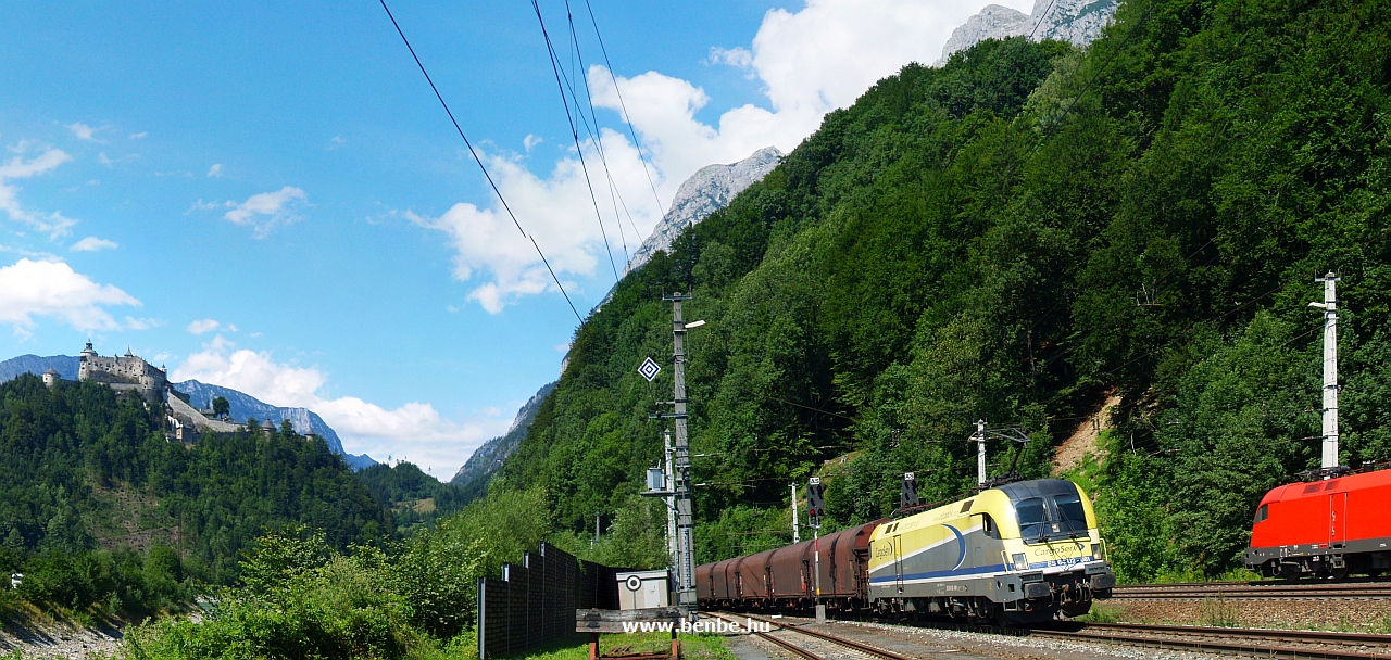 The Cargoserv (private freight operator of the VoestAlpine steel mills) ES 64 U2 - 081 is seen on the Tauernbahn near Werfen photo