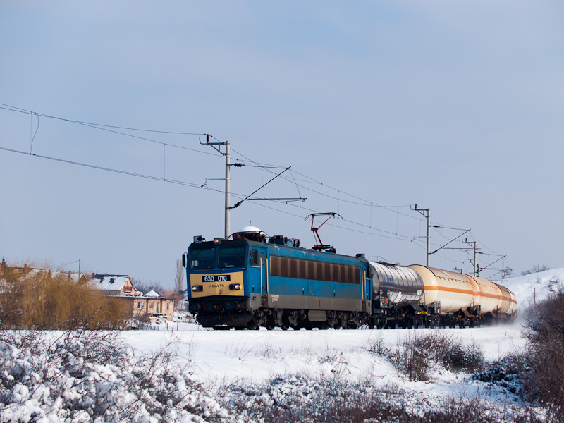 The 630 010 is seen hauling a freight train at sk photo