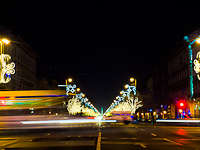 Christmas decorations near Oktogon