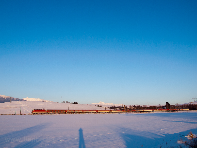 A fast train hauled by a &# photo