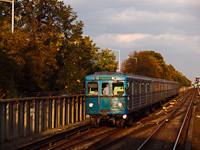 A BKV class Ev trainset seen on underground line M2 between Örs vezér tere and Pillangó utca