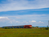 A MÁV-TR 418 174-es Csörgő a Hortobágyon Kétútköz megállóhely és Poroszló állomás között
