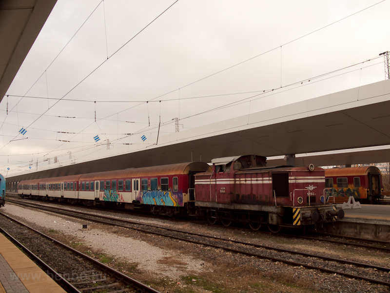 GDR-made BDŽ 52 046 with fitting Halberstadter cars seen at Sofia station photo