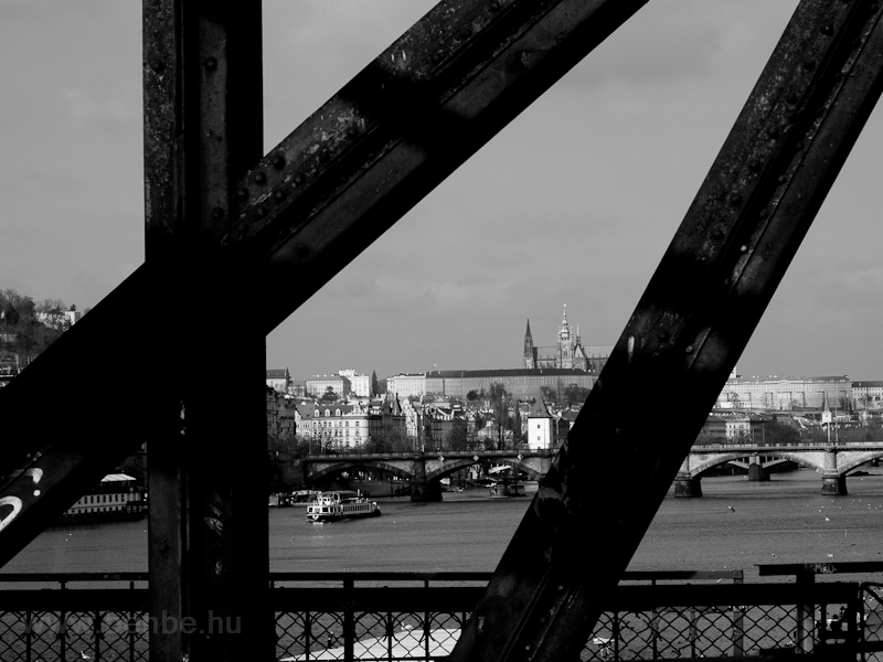 The view of Prague from one of the railway bridges on the Vltava photo