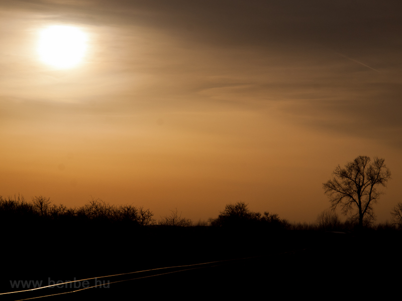 Rails disappearing to darkness photo