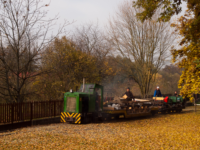 The Kemence Forest Museum Railway MOFA-1 is seen hauling the track maintenance train near Kőrzsa photo