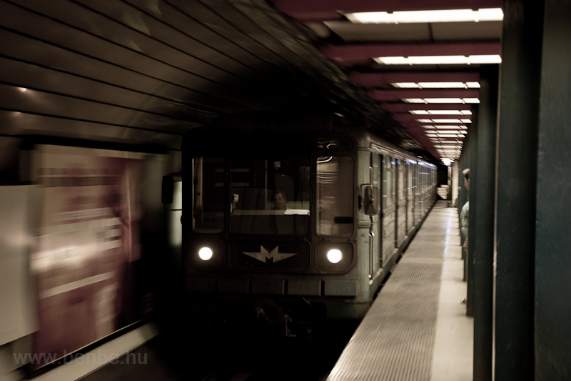 Old Metrowagonmash 81.714/717 mero train seen at the M3 line station Nyugati plyaudvar photo