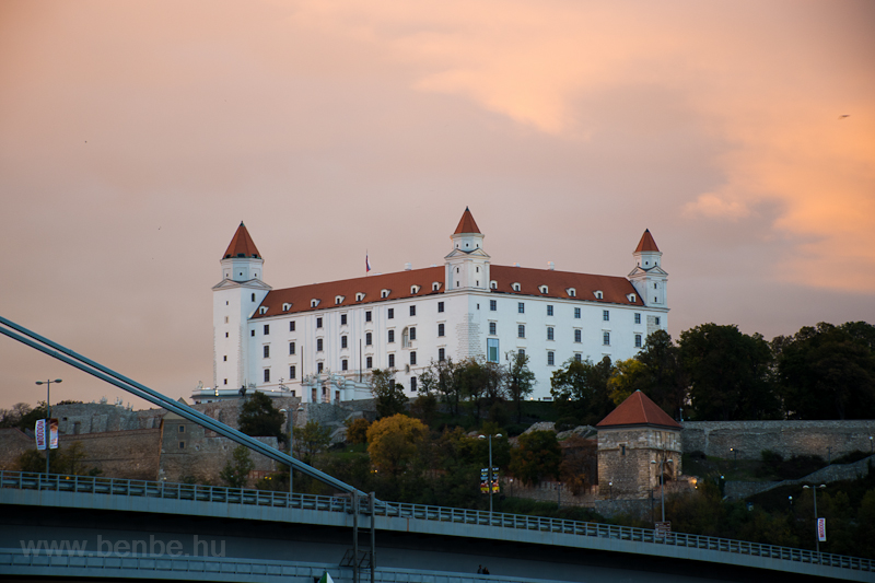 Bratislava castle during susnet photo