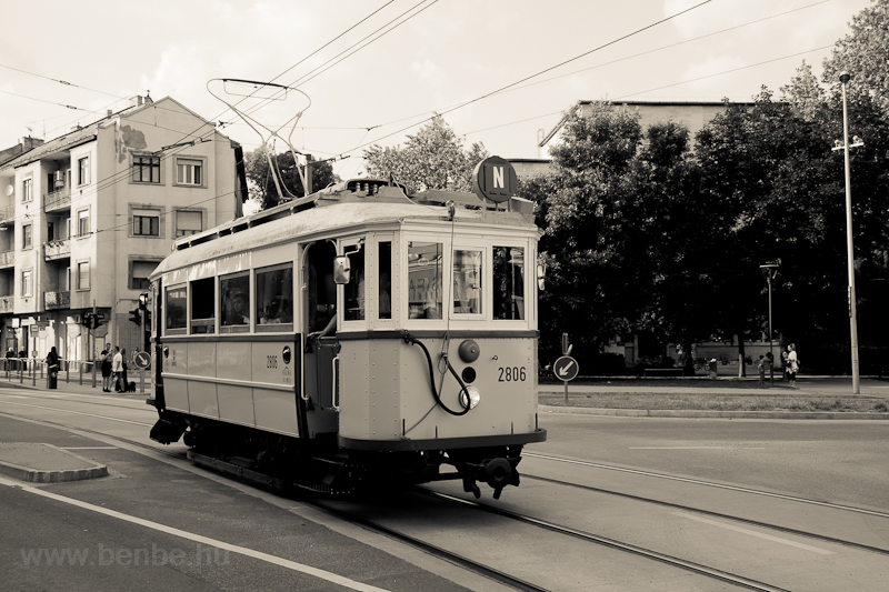The BKV Budapest type K historic tram car number 2806 seen at Nagyszombat utca on the Budai Fond Villamos network photo