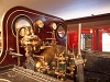 A Metropolitan Railway földalatti gőzmozdonyának konyhája a londoni Tömegközlekedési Múzeumban
