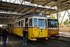 A BKV 2624 pályaszámú, füzesi acélvázas nosztalgiavillamosa a nyílt napon Budafok kocsiszínben
