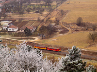 The MV-START 117 343 retro railcar seen between Ngrd and Disjenő