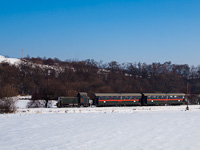 A Királyréti Erdei Vasút Mk48 2014 Szokolya-Riezner és Paphegy között