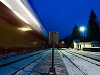 Trains passing by at Szokolya