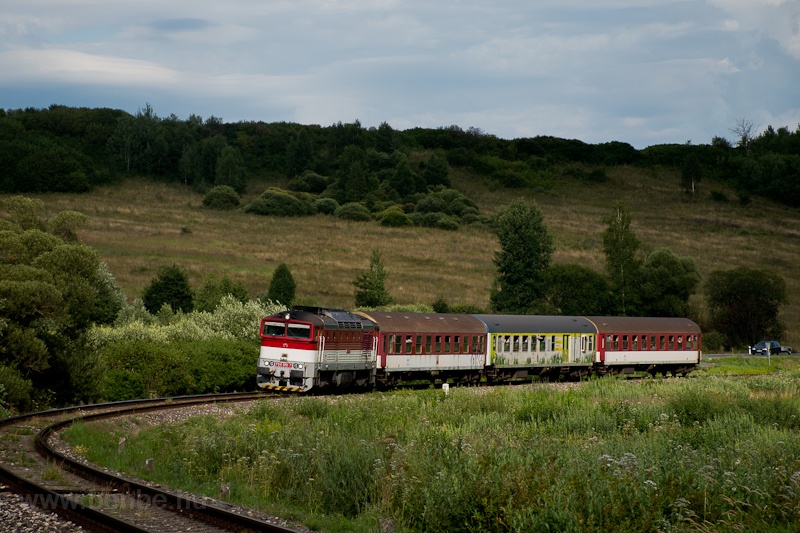 The ŽSSK 754 010-7 seen hauling REX Geravy between Polomka and Bacch photo