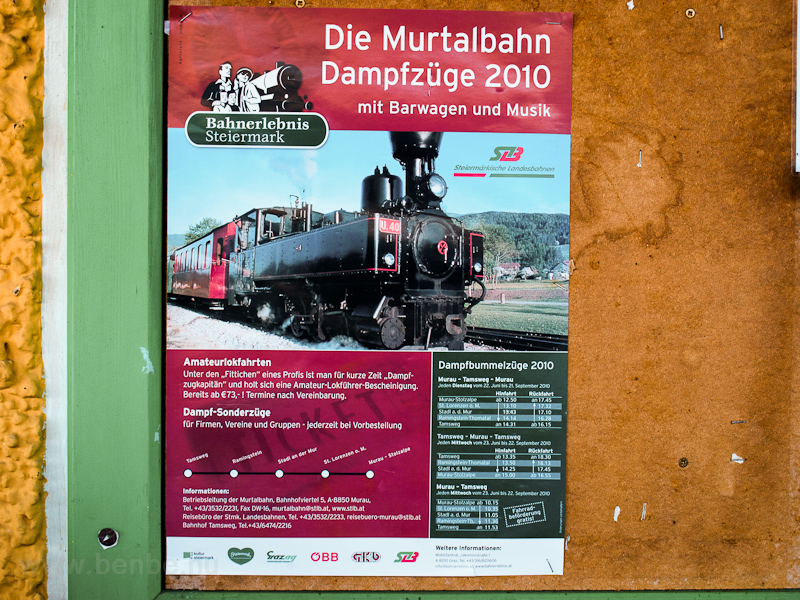 Rgi informcis plakt a Murtalbahn nosztalgiavonatairl  fot