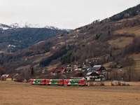 Az STLB Murtalbahn VS43-VT31-VT34 pályaszámú szerelvénye Lutzmannsdorf és Kreischberg Talstation között