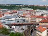 A push-pull set with a Goggle locomotive is arriving at Praha Masarykovo ndraž