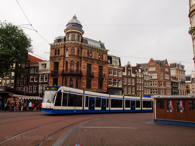 The GVB Combino number 2203 seen at Amsterdam at the banks of Singel photo