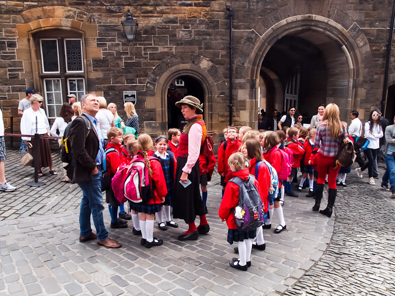 Scottish pupils visiting Edinburgh Castle photo