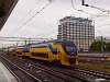 A VIRM trainset is seen arriving at Amsterdam Centraal