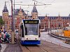 Villamosok Amszterdamban a Centraal Station közelében