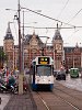 Villamosok Amszterdamban a Centraal Station közelében