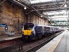 A First ScotRail 334 024 plyaszm Juniper villamos motorvonata Edinburgh Waverley llomson