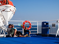 Traveling on the ferry Princess Seaways on its way to Newcastle upon Tyne