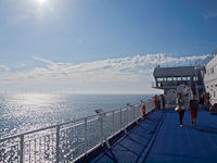 Traveling on the ferry Princess Seaways on its way to Newcastle upon Tyne