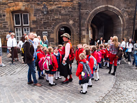 Scottish pupils visiting Edinburgh Castle