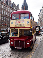 Double-decker sightseeing bus at Edinburgh