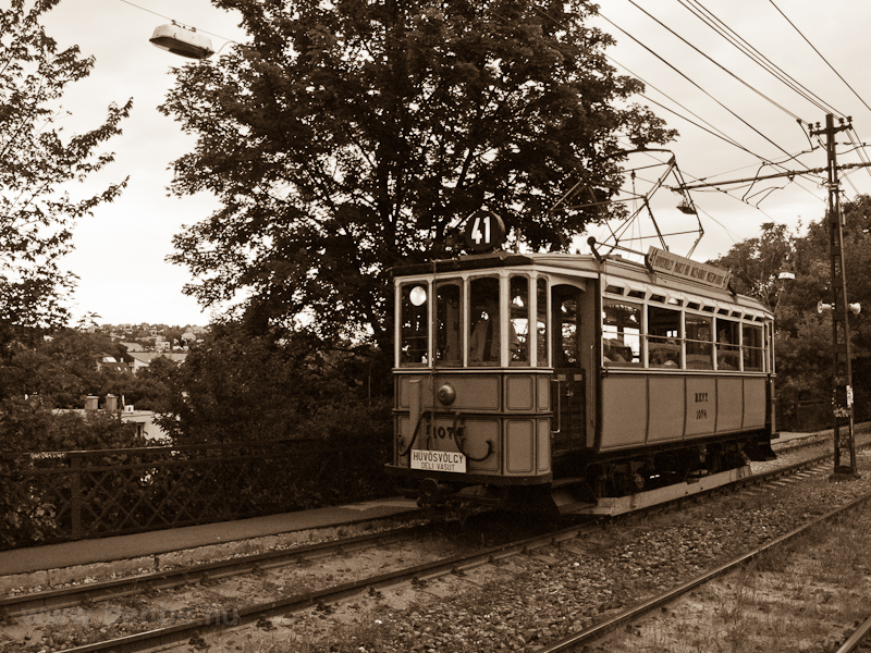 Historc tram on the line to Hűvsvlgy at Nagyhd photo