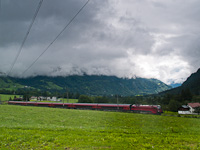 An BB 1116 seen hauling a railjet train between Braz and Bludenz