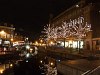 The old town of Leiden with Christmas lights along the Nieuwe Rijn