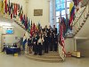 A Stedelijk Gymnasium aulája a LEMUN konferencia alatt