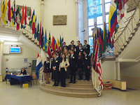 A Stedelijk Gymnasium aulja a LEMUN konferencia alatt