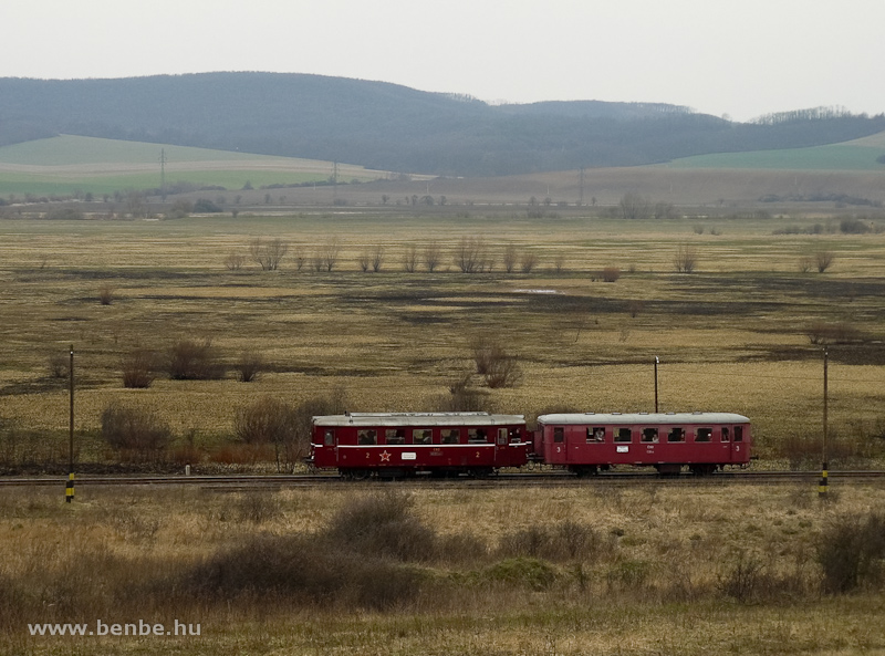 The M 131.1053 historic railcar at Litke station at the page line between Losonc (Lucenec, Slovakia) and Nagykrts (Vel'ky Krtš, Slovakia) photo