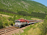 The ŽSSK 754 003-2 seen between Hrhov and Jablonov nad Turňou