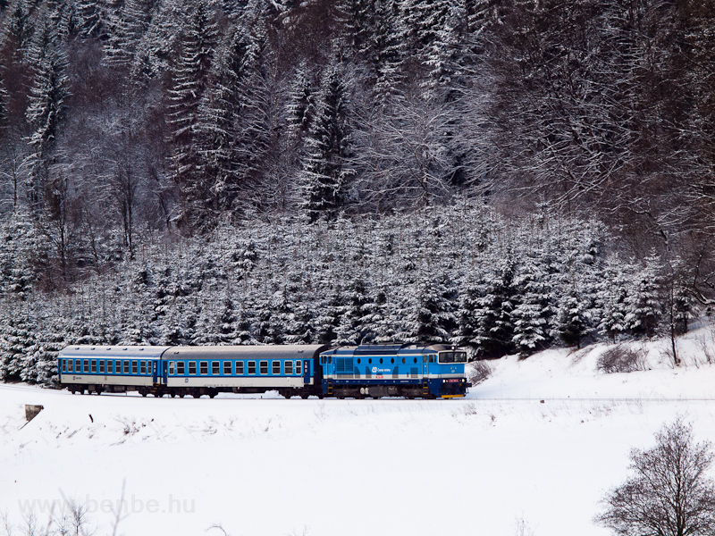 The ČD 750 718-9 seen between Brann and Ostružn photo