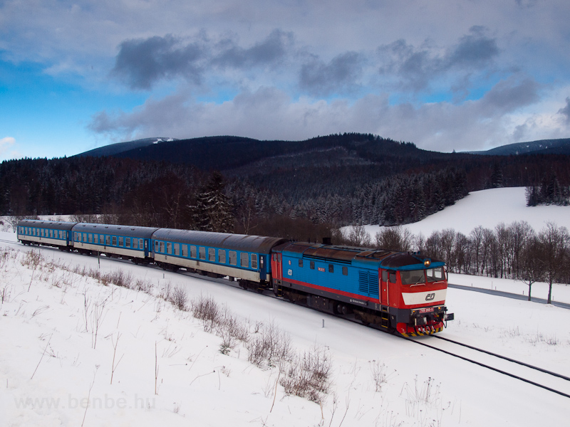 The ČD 749 265-5 seen between Ostružn and Brann photo