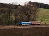 The ČD 842 001-0 seen between Havřice and Hradčovice