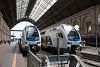 A MÁV-Start 815 031 és 815 019 Stadler KISS motorvonatok Budapest-Keleti pályaudvaron