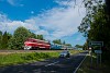 The MV Nosztalgia kft. M61 020 seen between Badacsony and Badacsonylbdihegy hauling a train with a class VFK aggregate car