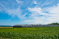 The MV Nosztalgia kft. historic steam locomotive number 424,247 seen between Nemesgulcs-Kisapti and Tapolca