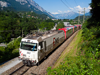 The Ge 4/4<sup>III</sup> 643 <q>Ems Chemie</q> with the Zermett to St. Moritz GEX that's running alone on the Albulabahn