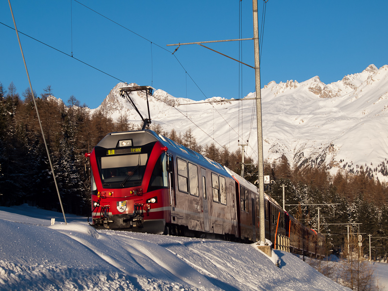 A Rhtische Bahn ABe 8/12 3508 Punt Muragl Staz s Pontresina/Puntraschigna kztt fot