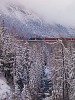 The Rhtische Bahn Ge 4/4<sup>III</sup> 653 seen between Muot and Preda on the Albula-III viadukt